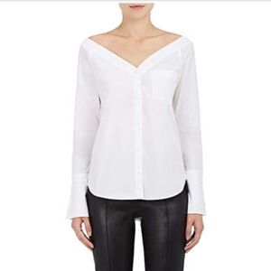 A.L.C. Wes Cotton Off the Shoulder Button Down